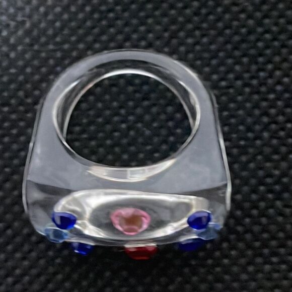 Clear ring with rhinestones - Picture 4 of 7